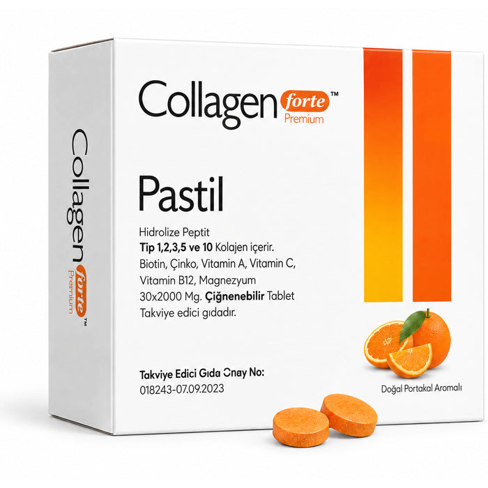 5 Tip Kolajen Pastil 2000 mg, 30 Pastil Portakal
