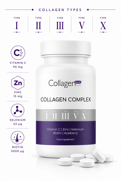 5 Tip Kolajen Complex Tip 1,2,3,5 & Tip 10 + Açai, 90 Tablet "LİLA" – ürün görseli
