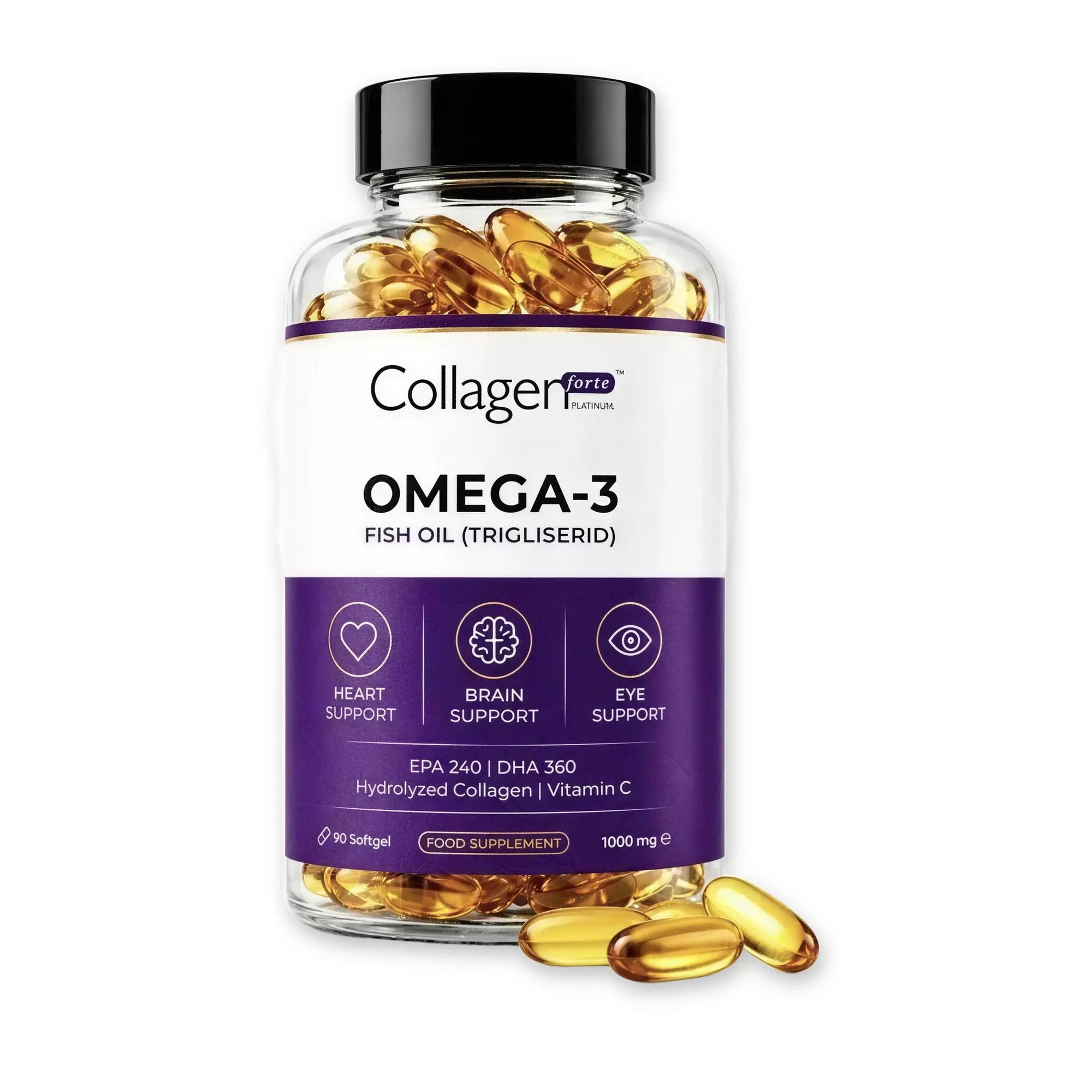 Collagen Forte Omega-3 Premium Fish Oil 1000 mg 90 softgel yeni ambalaj