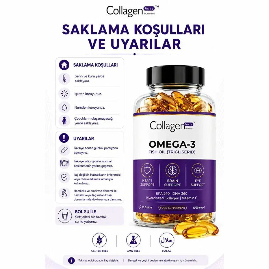 Omega-3 Premium Fish Oil saklama kosullari ve uyarilar